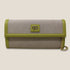 90 Feet Kaya Lime Green Premium Genuine Leather and Canvas Clutch Bag